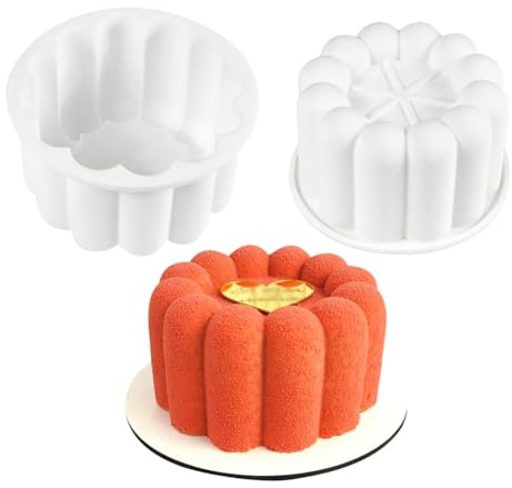 TOPBSFARNY 4 Inch DIY Silicone Mousse Mold 1pcs Round Chocolate Cake Molds Square Scented Candle Mould for Cake Cupcake Dessert Decorations (688)