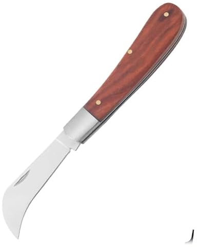 Cerioll Coltello da Innesto, Coltello da Giardino per Innestare Erbacce, Arbusti e Rami (Curved Blade)
