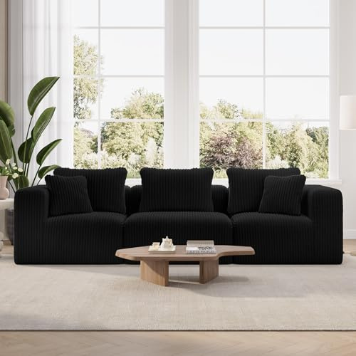 Novilla 106 Modular Sectional Sofa, Modern Cloud Sectional Couch with Smarts Coil® Support, Upholstered Boneless Couch for Living Room Apartments Bedroom, No Assembly Required (3 Seater)