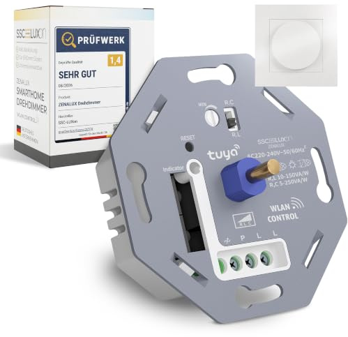 SSC-LUXon ZENALUX Smart WLAN-Drehdimmer LED bis 200W App & Sprache