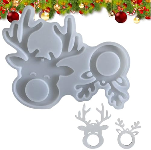 Generico Stampo in Silicone Cervo – 15,5 cm Stampo Renna & Alce | Appesi Grandi e Piccoli | Decorazioni Natalizie Fai-da-Te, Gesso, Argilla, Resina, Sapone, Candela, per Artigianato per Addobbi F