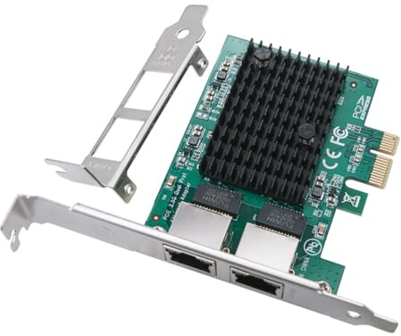 CY Adaptateur réseau Ethernet Double Port 2500 Mbps (2,5 Gbps) vers PCI-E PCI Express 1x GBE Gigabit 1000 Mbps pour Carte mère de Bureau