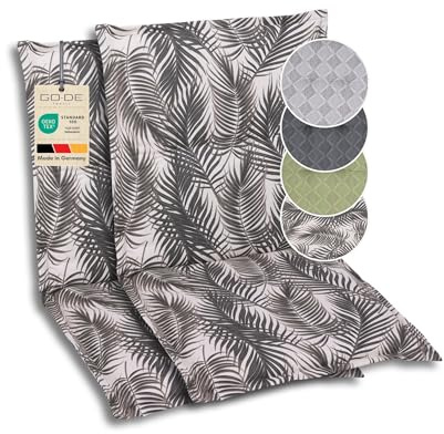GO-DE Textil Bequeme und attraktive Polsterauflagen für Niederlehner-Gartenstühle (2er-Set, Palmy grau, Niederlehner)