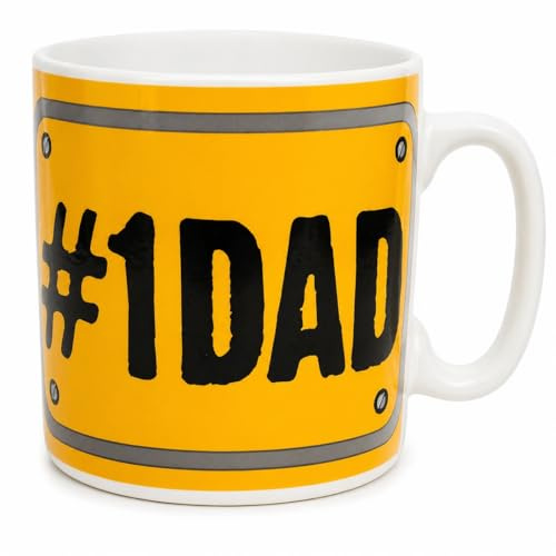 JRose Collections 900ml Jumbo Dad Mug Large Ceramic Coffee Mug Extra Big Tea Cup #1 Dad Design Giant Mug with Gift Box Fathers Birthday Present Novelty Oversized Mug for Home Office JR2505