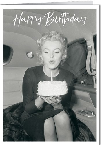 modern times Grußkarte mit Umschlag/Klappkarte LUSTIG - Motiv: MARILYN MONROE HAPPY BIRTHDAY CANDLE, Anlass: International Geburtstag, Künstler/Verlag, Größe: 11,5x16 cm
