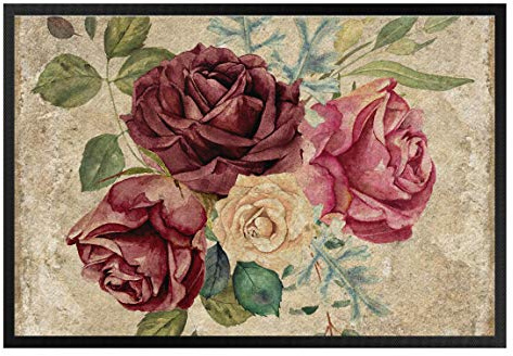 Bilderwelten Fußmatte - Vintage Rosen und Hortensien, Größe HxB: 50cm x 70cm
