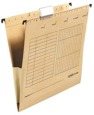 Herlitz 10843373 Hängetasche (A4 mit Leinenfröschen) 2 Karton braun, 32 x 23,7 cm