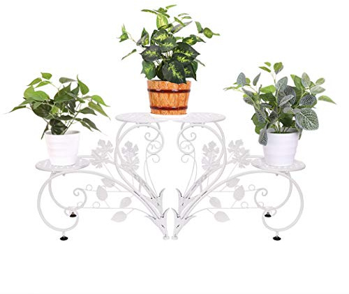 Pflanzenständer Pflanzenregal mit 4 Ablagen: Blumenregal aus Metall,für Innen Balkon Wohzimmer Outdoor Garten Dekor 93x40x23cm