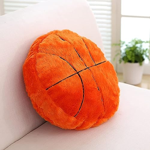 XIYUAN 14inch Basketball Sports Pillow Soft Stuffed Throw Pillow Toys Fluffy Durable Football Plush Toys Gift - for Kids Boy Girls Children Room Decor Sofa Cushion (Basketball)