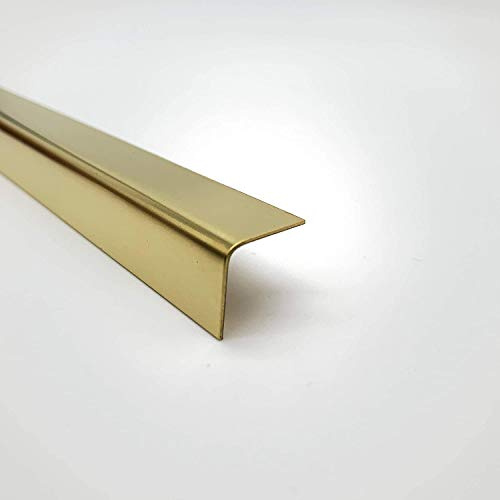 Messing Winkelprofil mit Schutzfolie 1,0mm dick L- Profil Größe nach Maß (500mm, 85mm x 85mm)