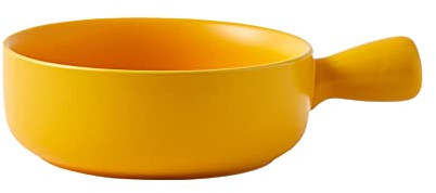 通用 JLWM Zuppiera con Maniglia 650ML ceramica colazione Spaghetto microonde Stile giapponese (Giallo)