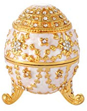 QIFU Hand Painted Mini Easter Egg Style Enamel Trinket Box, Jewelry Storage Box(QF2874-003)