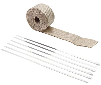 GSXLZ Hitzeschutzband 5m / 10m / 15m Fiberglas Auspuffschutz Rohr Wärmekopf Isolierband Turbo Wrapp Isolier-Wickelband-Tuch 312 (Color : 25mm 15M Beige)
