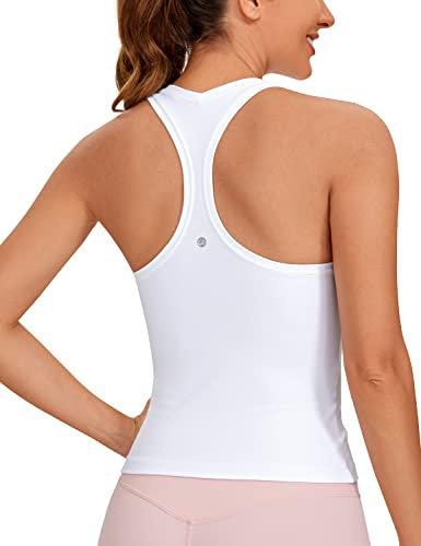 CRZ YOGA Butterluxe Racerback Gym Vest Top for Women Sleeveless Sport Tank Tops Summer Yoga Fitness Shirts Comfort Camisole White 12