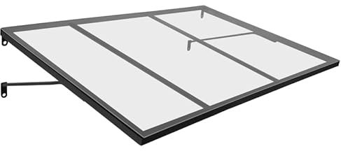 IDMarket - Auvent de Porte Marquise d'entrée Josy Noir 90 x 140 CM verrière