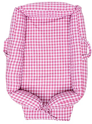 Überzüge und Wendbar Multifunktionale Kuschelnest - Babynest Kuschelnest - Babynestchen Kuchelnest - Geruit - Gepuderte Rosa