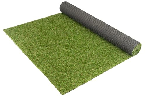 Balkon-Rasen Kunstrasen im Festmaß AMY - 2,00m x 2,00m, 23 mm Höhe, Wasserdurchlässiger Outdoor Bodenbelag, Rasen-Teppich