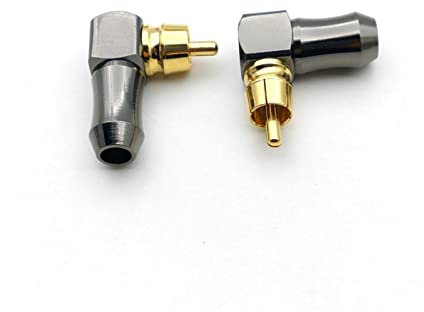 ZUMLED 50pcs RCA Plug Connectors Male L Type 90 Degree Right Angle Elbow Adapter Connector