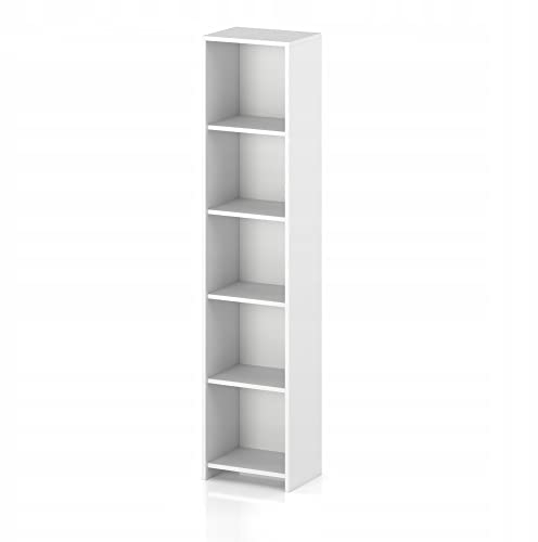 VBChome Bücherregal 40 x 180 x 30 cm Weiß Bücherregal mit 4 Fächern Standregal Büroregal Regal Mehrzweckschrank für Flur Schlafzimmer Wohnzimmer Kinderzimmer (Weiß, 40 cm)