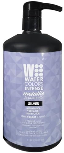 Watercolors Intense Metallic Color Depositing Shampoo, Semi Permanent Hair Color - 33.8 oz - SILVER