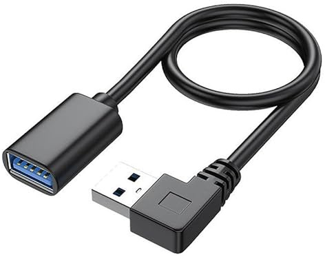YSJJZRL Cavo di prolunga USB 3.0 da 90 gradi Dritto/Su/Giù/Sinistra/Angolo destro Cavo di prolunga USB da maschio a femmina (0,5 m,Giusto)
