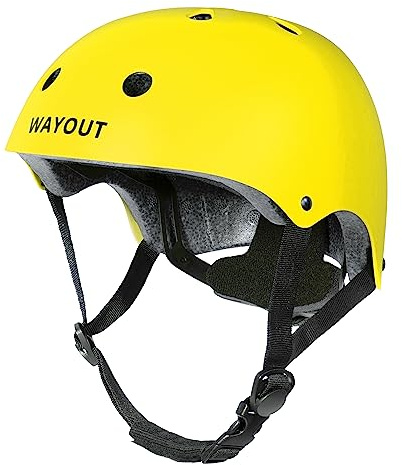 Wayout Sports - Casco Deportivo Unisex - Jóvenes y Adultos (Medium, Amarillo)