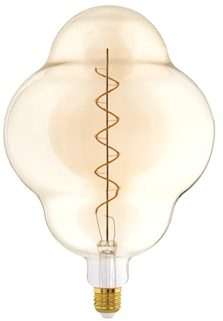 EGLO XXL E27 Lampe dimmbar, Spiral LED Retro Glühbirne Big Size | extra-großes Vintage Deko Leuchtmittel in Amber, 4 Watt, 200 Lumen, warmweiß, 2000 K, L 29 cm