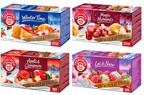 TEEKANNE Collection de Thés d'Hiver Fairy Tale, 180g, 4 Boîtes de 20 Sachets
