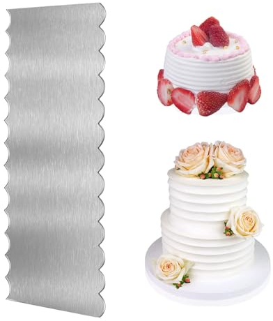 9 Inch Cake Scraper Buttercream Smoother, Large Cake Scraper, Metal Cake Scraper, Double Sided Cake Smoother for Buttercream for Birthday Wedding Home Party Cream Baking Decorating