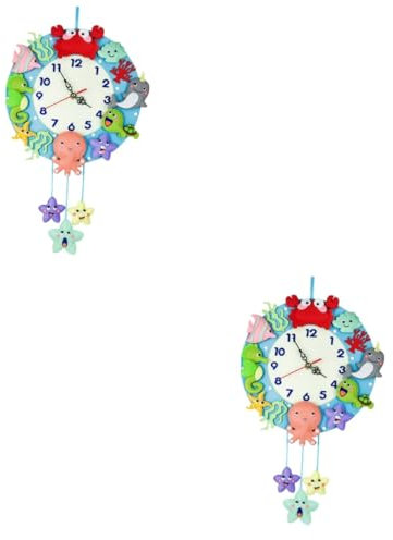 TOYANDONA 2pièces Kit Horloge Forêt Amusante Non-tissé Matériel De Bricolage Pour Accessoires Complètes Pour Création Artisanale Horloge