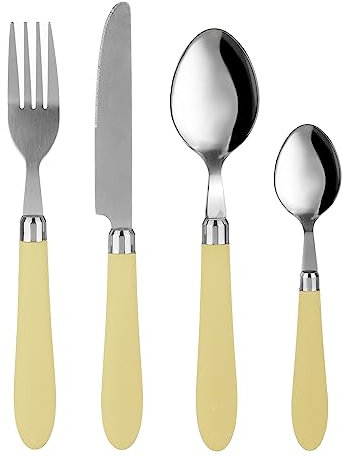 Set 24 posate Smooth in acciaio inox con manico verde chiaro
