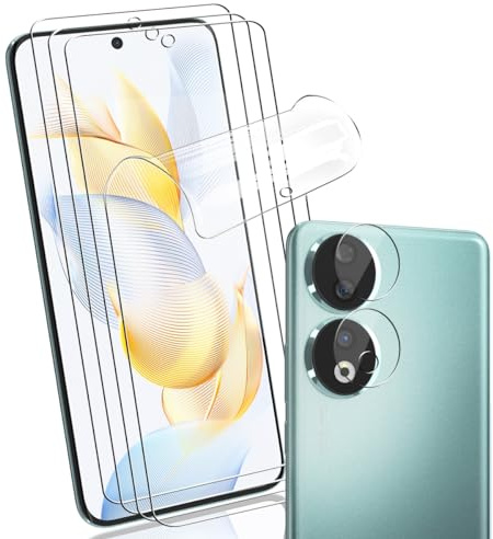 Yonntmmi Pellicola Protettiva per Honor 90 - 4 Pezzi TPU Flessibile Non-Vetro Temperato Con 1 Pellicola per Obiettivo Fotocamera