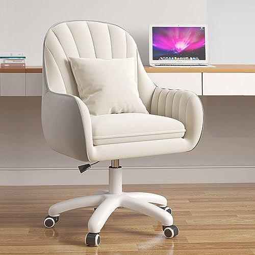 HDHNBA Silla de Oficina Bonita: Silla de Trabajo Ajustable, Moderna y cómoda, giratoria 360°, Respaldo Medio, Adecuada para la Oficina en casa y el salón.