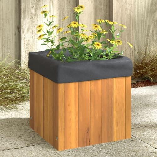 Sufrk Jardinera de Madera Jardinera Madera Exterior maceteros Exterior jardineras Exterior Maciza de Acacia 25x25x25 cm