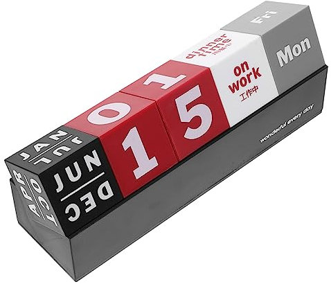 VILLCASE Holzwürfel-kalender Schreibtisch-ornament Planer Für Büro Heimdekoration