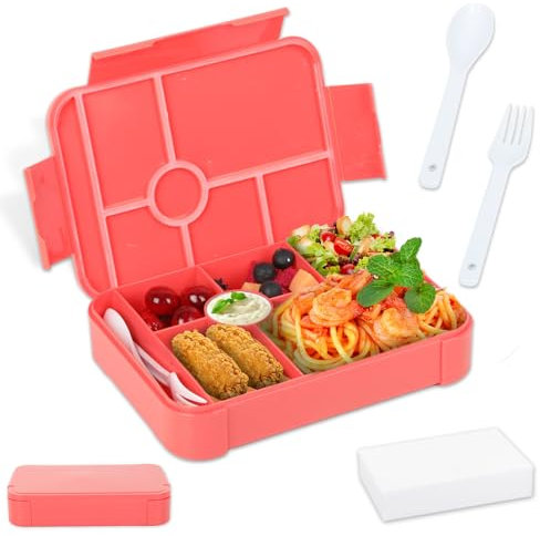 XIKAYA Contenitore Per Il Pranzo Per Bambini Con Scomparti,Scatola Per il Pranzo Dei Bambini,1350ml,A Prova Di Perdite Per Il Pranzo,Uso Sicuro Di Forni A Microonde E Lavastoviglie (rosa)