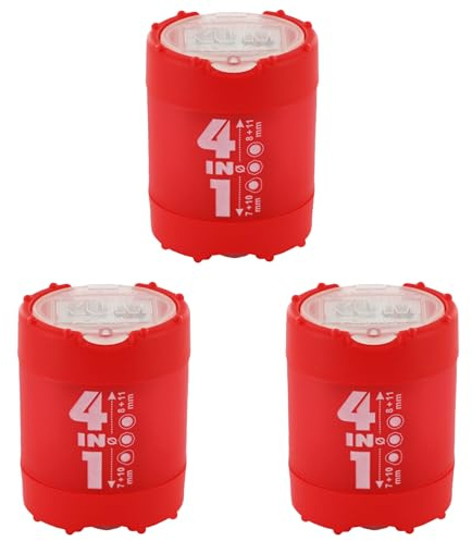KUM - Anspitzer mit Behälter 4-in-1, rot, 3er Pack