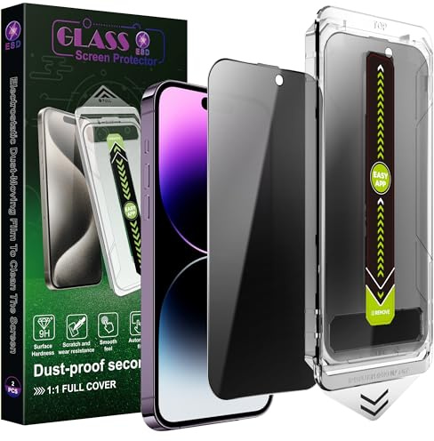 SY SHANGYAN 2 Stück Blickschutz Schutzglas Sichtschutz Privacy für iPhone 14 Pro Max/15 Plus/16 Plus,9H Gehärtetes Glas,Mit automatischer Staubentfernung,Kratzfest,Blasenfrei,Einfache Installation