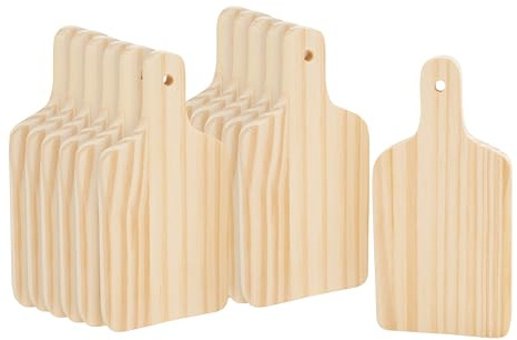 VBS Holzbrett Minis 4er-Set 12x6cm Küchenaccessoire, Schneidebrett, Holzbrettchen, Bastelmaterial, Untersetzer, Malfarbe, Holztextur, DIY