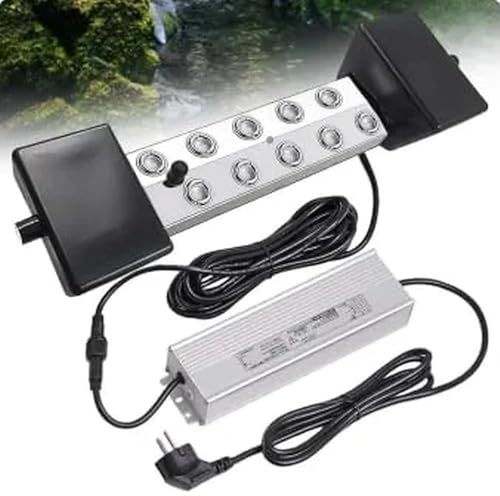 Générique Brumisateur à Ultrasons 10 Têtes 7L/H Humidificateur de Brouillard 400 W Alimentation pour étang, Jardin, Rocaille, Serre, Décoration d'halloween(10) (NS-10)