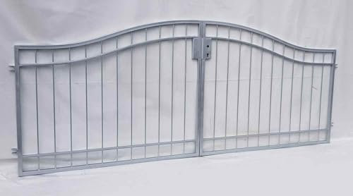 Metall Hoftor Gartentor Einfahrtstor Eingangstor Boston-GT400/100S Feuer Verzinkt Modern Rundbogen Premium Montagefertig 400 cm 4m Doppelflügeltor