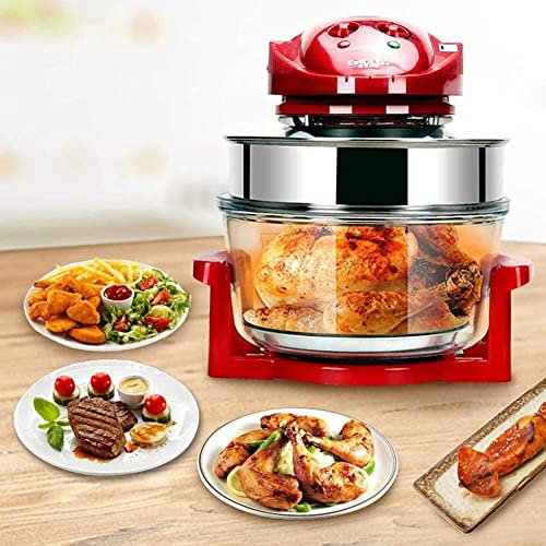 QWAXTRIW Deep Fryer Halogen Convection Oven Air Fryer 10L with Lid Accessories Glass Bowl Timer health No Oil Haloge(air fryers) Comfortable anniversary