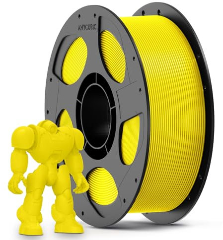 ANYCUBIC Refill PLA und Spool Kit 1KG Gelb, 1,75mm Filament 3D-Druckmaterialien mit Hoher Fließfähigkeit, Neatly Wound, Intelligente Identifikation