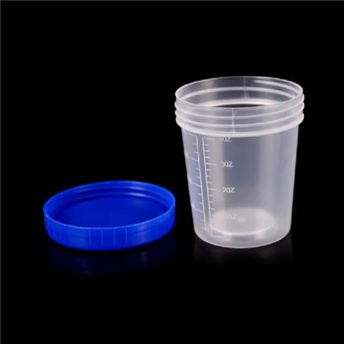Diez tazas medidoras de plástico (120 ml) completas con ajuste seguro (1)