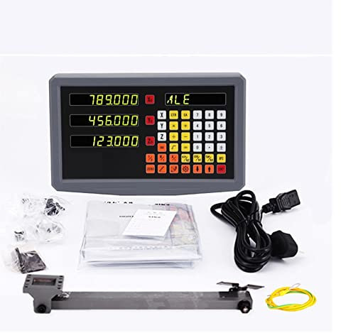 Digital Readout Linear Scale, 2/3 Axis DRO Set Digital Readout Kit With Grating Ruler Linear Scale Linear Encoder 5μ 20~1020mm For Lathe Milling for Milling Machines or Lathes(One piece dro SDS3MS)