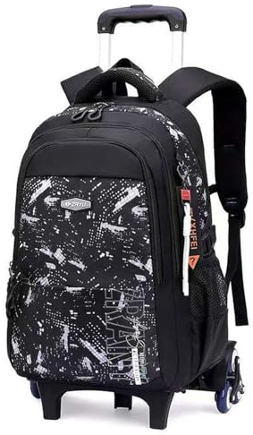 Yumenam Schulrucksack Trolley für Jungen, Rucksack Teenager Schulranzen mit Rollen, Abnehmbar Trolley Schulranzen für Grund- und Sekundarschüler 36L