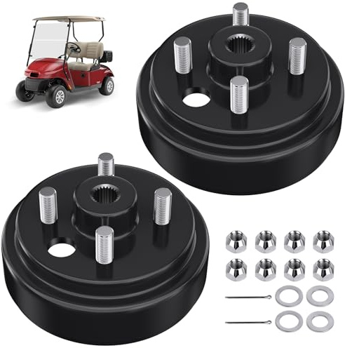 Golf Cart Brake Drum Hub Assembly Replace 19186G1P for EZGO TXT 1982-UP Electric and 2-Cycle 1982-1993 Gas Models, 0.75 Inch 24-Tooth Star Spline Hole, Replace EZGO TXT OEM# 19186-G1 17082-G2 17298-G1