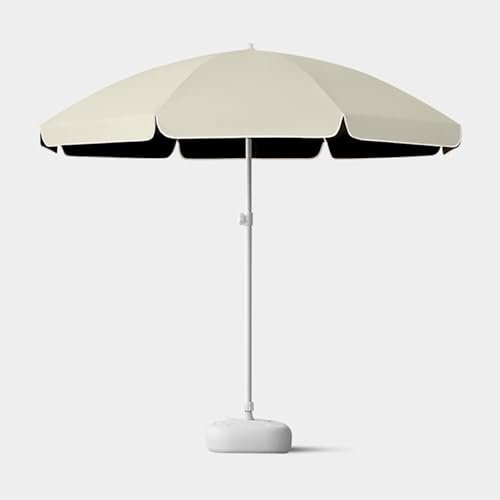 180/220/240/260cm Parasol De Patio, Rond Parasol De Jardin À 8 Baleines, Pliable Parasol De Marché Parasol De Table, Parapluie D'extérieur Pour Balcon Terrasse Plage Piscine(Apricot,2.2m/7.2ft)
