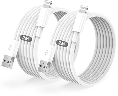 IPhone Ladekabel 2Pack 2M+2M USB auf Lightning Kabel MFi Zertifiziert für Apple Schnellladekabel,für IPhone 14/13/12/11/Pro/ProMax/Mini/XS/XR/MAX/X/8/7/6/6s/Plus/SE/iPad Mini