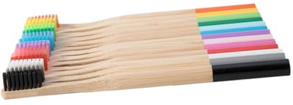 Bambuszahnbürste für Erwachsene, 4 Stück, Sanft, Ergonomisch, Rosa | Rutschfestes Griffdesign, für Zuhause und Reise, Kraftpapierverpackt, Familien und Freunde Zufällige Farbe